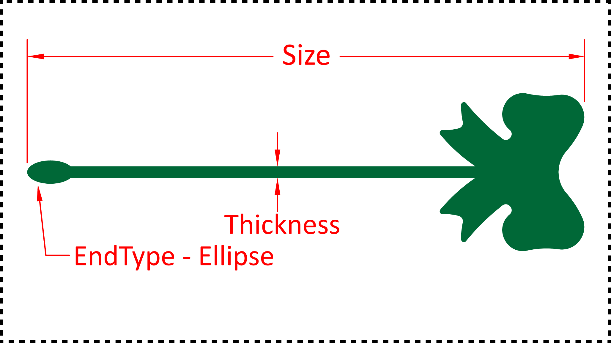 ••• Bow ••• You should cut these out of 1/8" acrylic. Size can be 4", 5", 6" or 7". A good value for thickness should be between 0.125" and 0.2". There are 3 different options for the EndType - Ball, Ellipse and None.