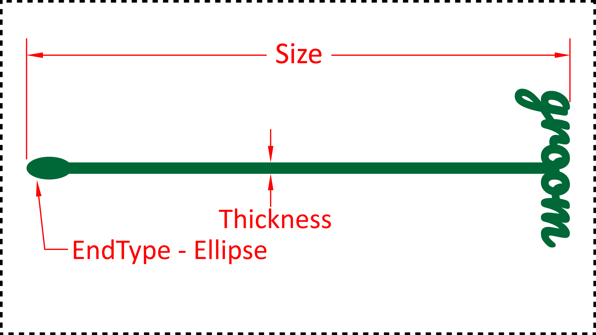 ••• Groom ••• You should cut these out of 1/8" acrylic. Size can be 4", 5", 6" or 7". A good value for thickness should be between 0.125" and 0.2". There are 3 different options for the EndType - Ball, Ellipse and None.