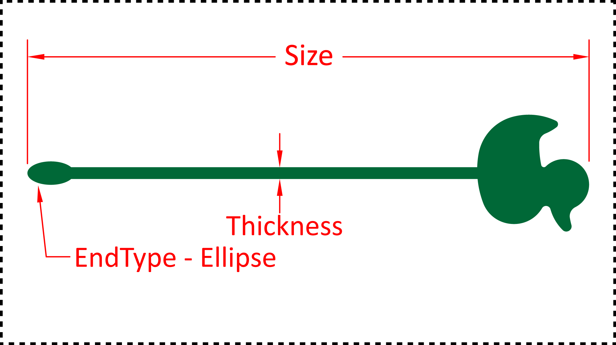 ••• Duck ••• You should cut these out of 1/8" acrylic. Size can be 4", 5", 6" or 7". A good value for thickness should be between 0.125" and 0.2". There are 3 different options for the EndType - Ball, Ellipse and None.