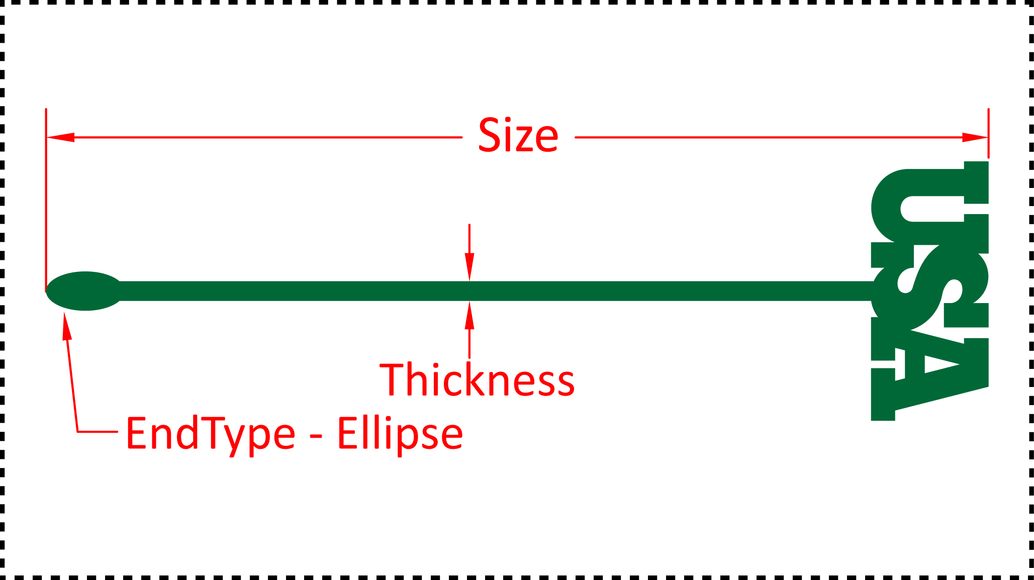 ••• USA ••• You should cut these out of 1/8" acrylic. Size can be 4", 5", 6" or 7". A good value for thickness should be between 0.125" and 0.2". There are 3 different options for the EndType - Ball, Ellipse and None.