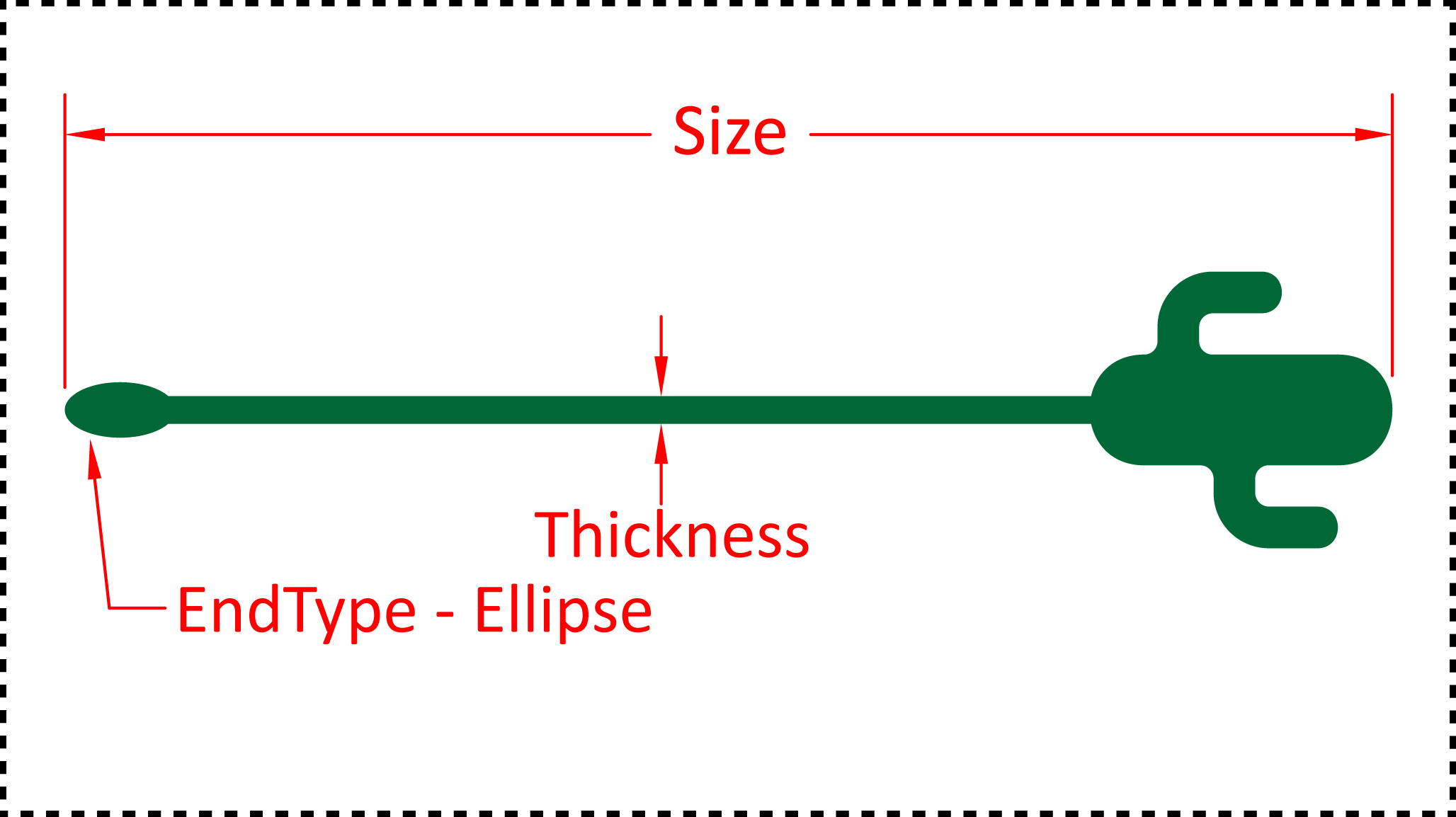 ••• Cactus ••• You should cut these out of 1/8" acrylic. Size can be 4", 5", 6" or 7". A good value for thickness should be between 0.125" and 0.2". There are 3 different options for the EndType - Ball, Ellipse and None.